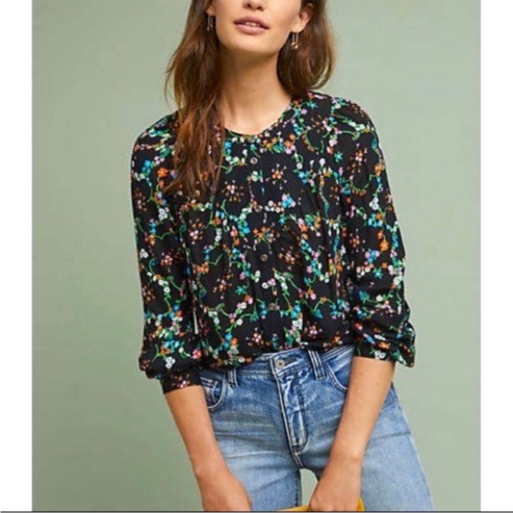 Maeve Floral Blouse Avignon Large Black